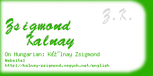 zsigmond kalnay business card